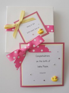Baby Girl Duck Card Boxed